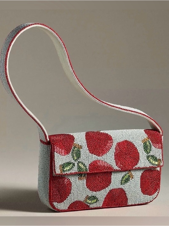 Anthropologie Handbags - NWT Anthropologie Beaded Apple Fiona Purse Bag